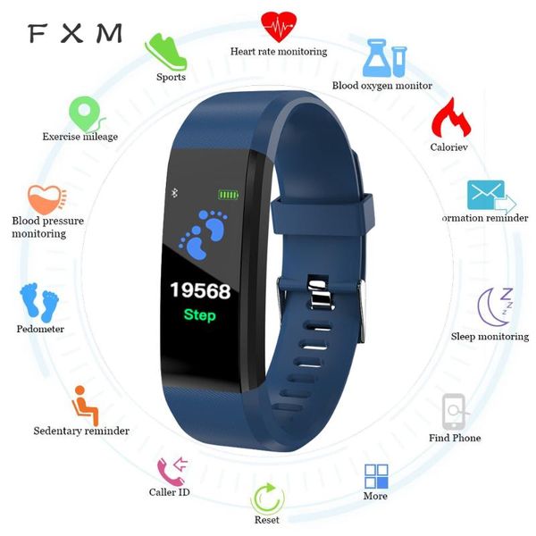 

wristwatches fxm smart men watch digital fitness health monitor heart rate blood pressure pedometer bluetooth waterproof sport bracelet, Slivery;brown