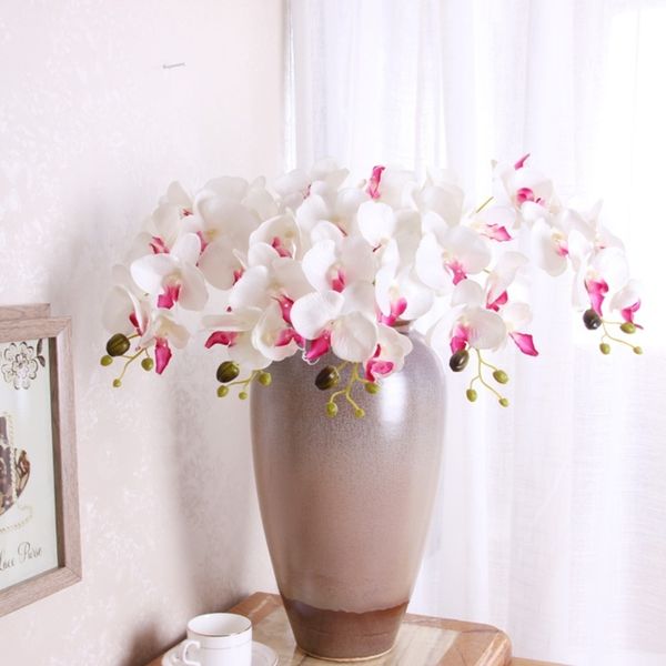 

artificial 7 head flower, butterfly 3d, home decoration, orchid vase, bedroom table, wedding decoration flower accessories