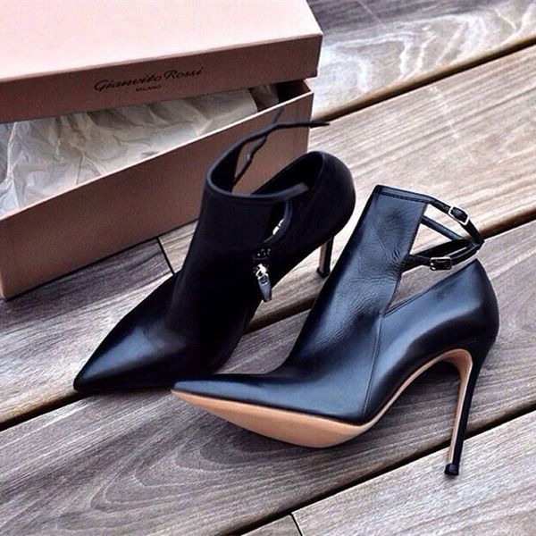 

dress shoes original intention women pumps pointed toe thin high heels black patent leather woman plus us size 5-15