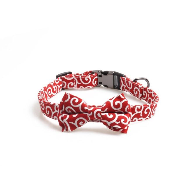 

dog collars & leashes japanese wave pattern bowknot pet collar, made of leather, buckle design, fine workmanship, cat supplies