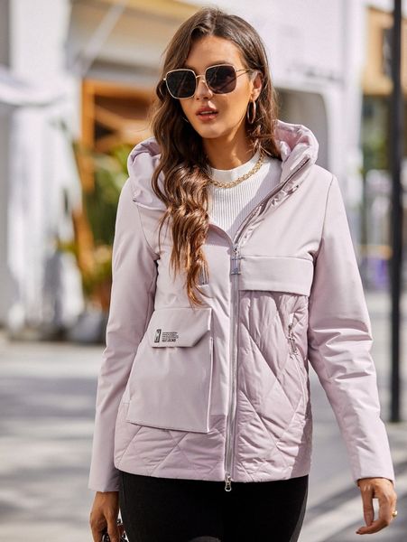 

gasman slogan graphic patch detail hooded winter coat i5lv#, Black