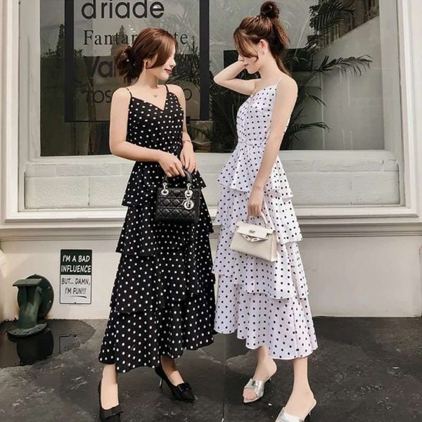 

new korean style small fresh wave cake dress in summer of 2019, Gray