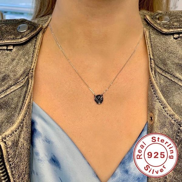

aide europe & america leopard pendant necklace for women punk ins animal pendientes clavicle chain silver 925 jewelry collares q0531