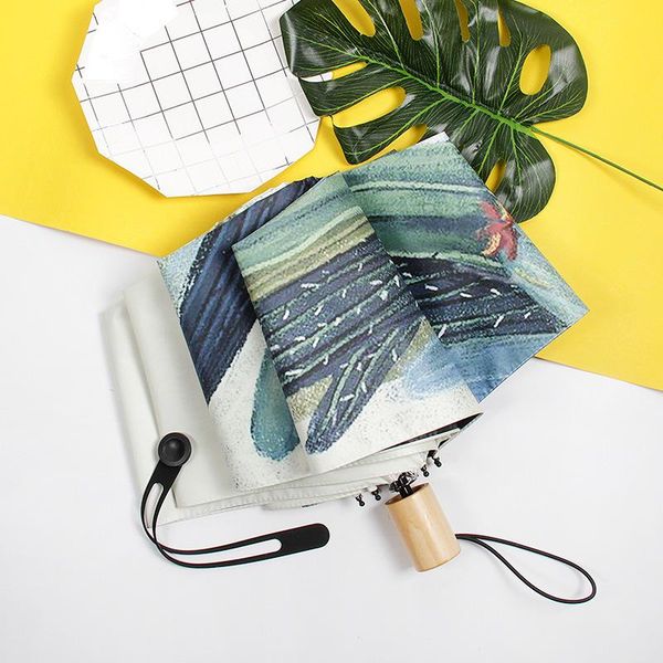 

umbrellas five-fold umbrella portable folding rain and sun dual-use automatic parasol women men