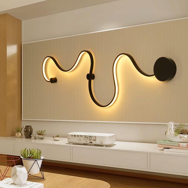 

veihao modern led wall lamp living room bedroom lamparas de techo pared applique murale home deco sconce white black wall lights