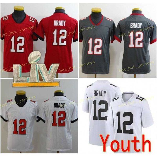 

youth 2021 patch kids jersey 12 tom brady white pink stitched football jerseys, Black;red