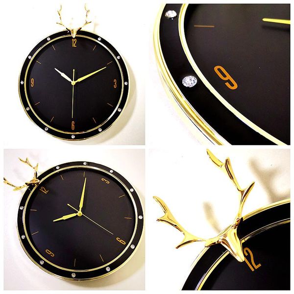 

wall clocks luxury large simple clock kitchen silent black creative living room nordic home decorative horloge murale jj60wc