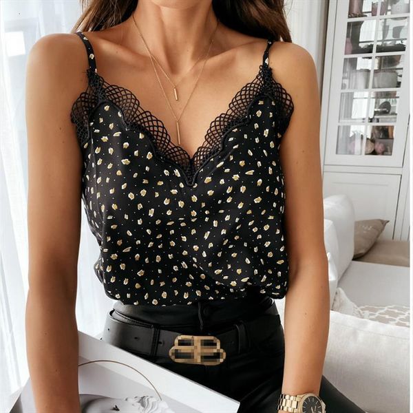 

loose spaghetti strap lace womens tanks trim v neck summer casual elegant shirts female, White