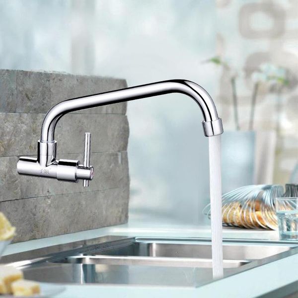 

kitchen faucets dish single cold faucet wash basin rotatable wall-mounted sink long tube