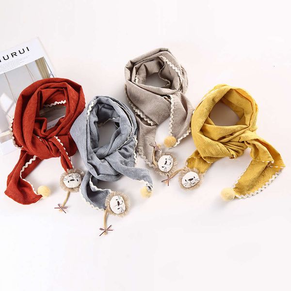 

designer baby's version little lion children's scarf spring autumn winter thin girl and boy's ball neck, Blue;black