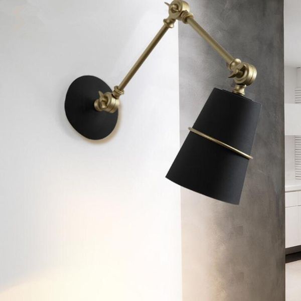 

wall lamp lampadas de techo nordic modern bedroom bedside led retro industrial swing arm iron art porch light fixtures