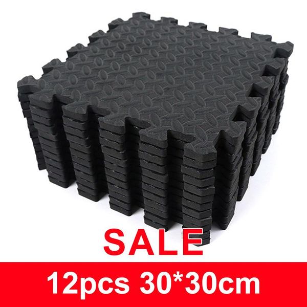 

12pcs 30x30x1.2cm eva foam interlocking protective tile gym floor mats flooring carpets mat fitness protective floor yoga mats