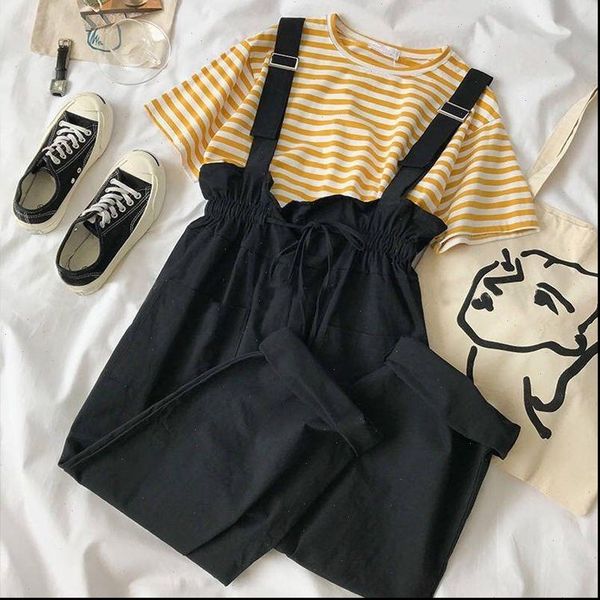 

women 2021 summer pants set female t shirt fashion overall pants outfits ladies fashion casual 2 pieces sets suit tz80, Gray