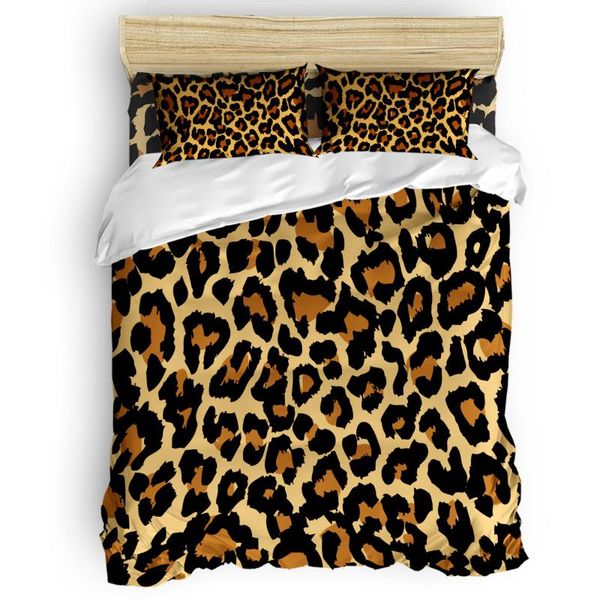 

leopard fashion duvet cover set with pillowcase bedroom supplies bed comforters king size bedding set