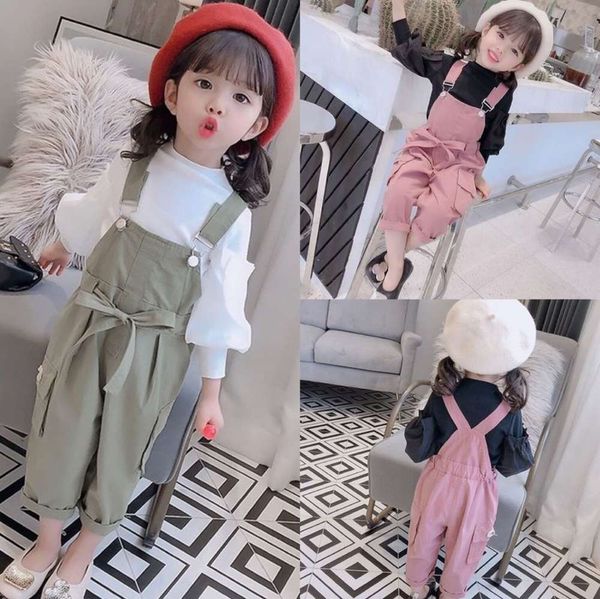 

autumn girls' fashion suspenders overalls one piece children's pants, Blue
