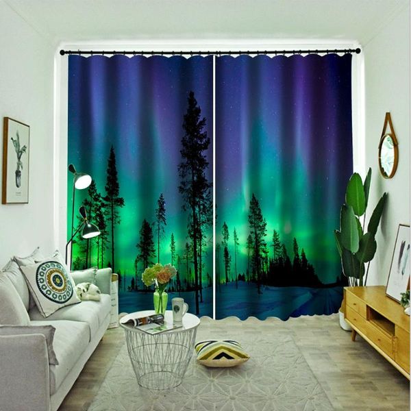 

custom green light curtains 3d curtains for living room bedding room office blackout curtain