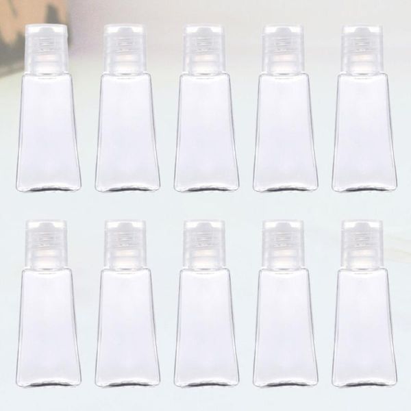 

10pcs 30ml trapezoidal empty hand sanitizer bottles refillable container transparent bottle