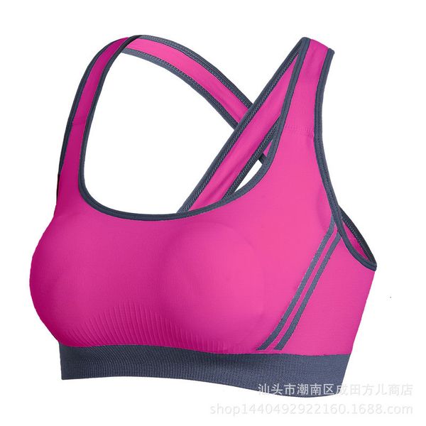 

running yoga shock resistant professional beha cross back without steel ring and trace collecting sports underwear, Red;black