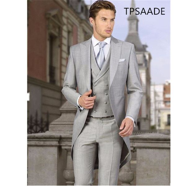

men's suits & blazers customized most recent of high-quality silver gray men dressed in business thin blazer occasional men's suit, White;black