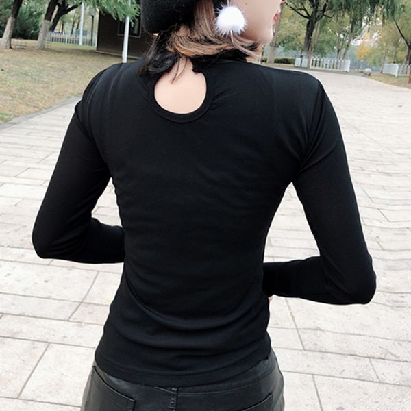 

2021 new fall winter korean style tshirt chic leopard patchwork shiny dimonds long sleeve with fleece camiseta mujer tees t00512a v8ev, White
