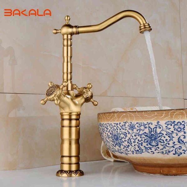 

bathroom sink faucets new arrival tall vintage style basin antique brass mixer tap dual handles deck mounted ca9903 5gdm