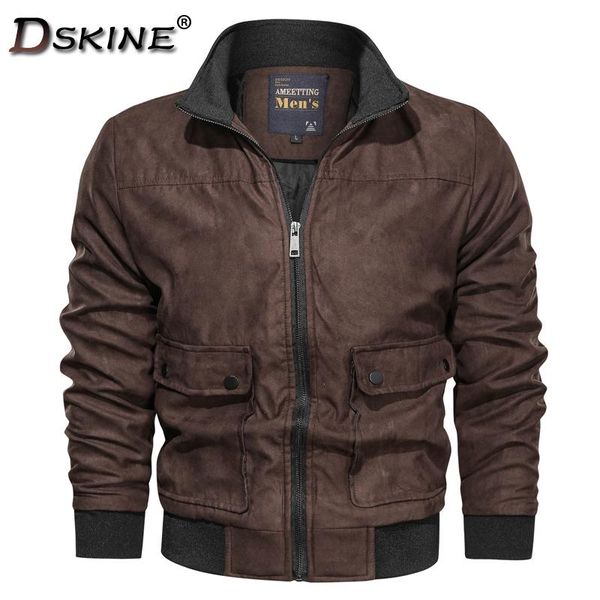 

men's jackets 2021 men jacket coat casual fashion slim outdoor windproof solid color plus velvet thicken keep warm, Black;brown