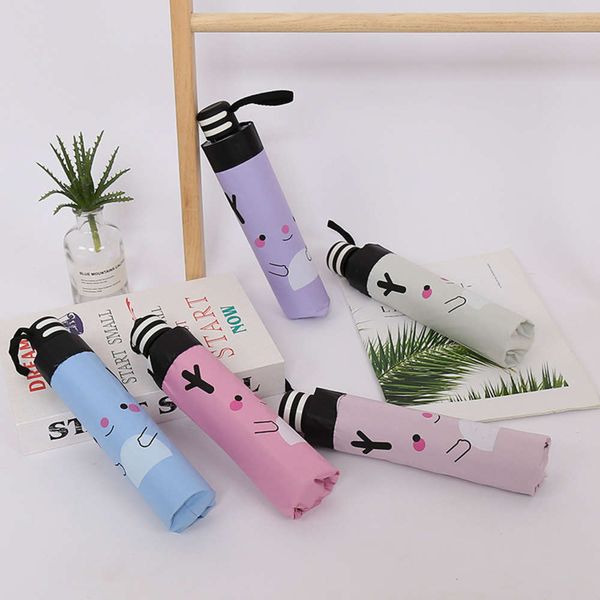 

three fold sunny umbrella gift women's dual purpose folding sun sunshade