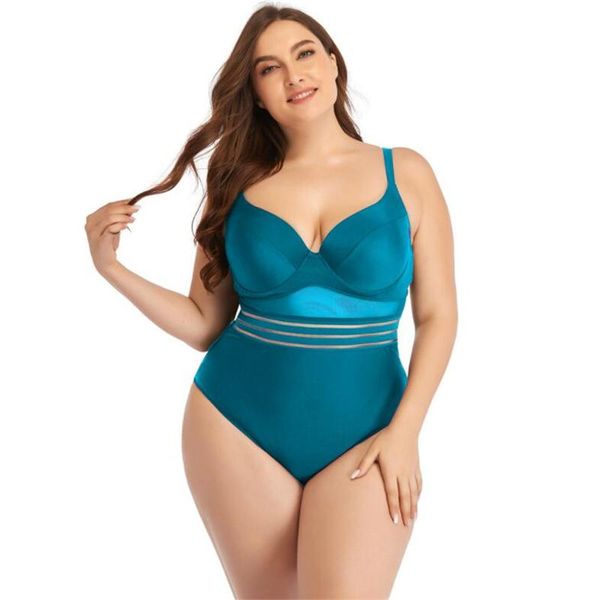 

one-piece suits 2021 plus size women's swimsuits one piece push up swimwear female beachwear deep v neck beach bathing