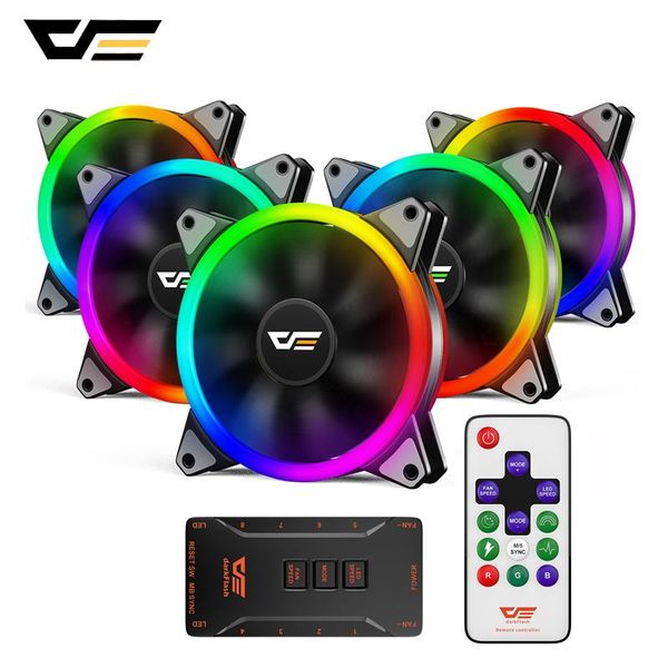 

fans & coolings darkflash dr12 pro addressable rgb fan 120mm aura sync cooler case adjust speed remote control double halo quiet pc