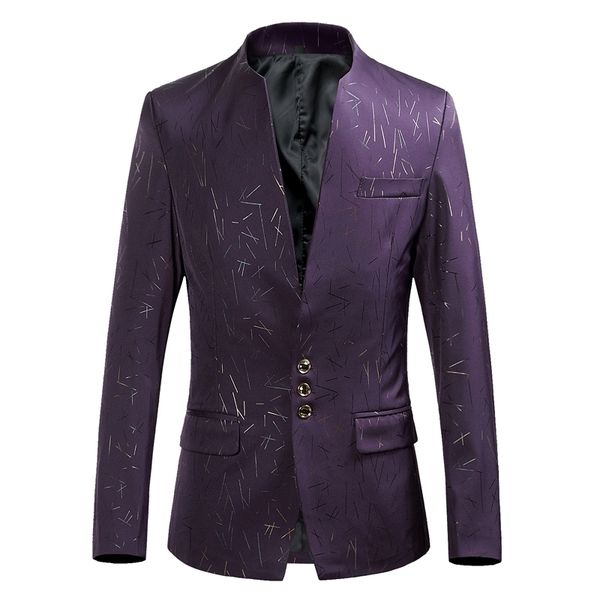 

2021 british wind spring new men's trend printing small suit, slim collar large size three buckle youth handsome jacket esss, White;black