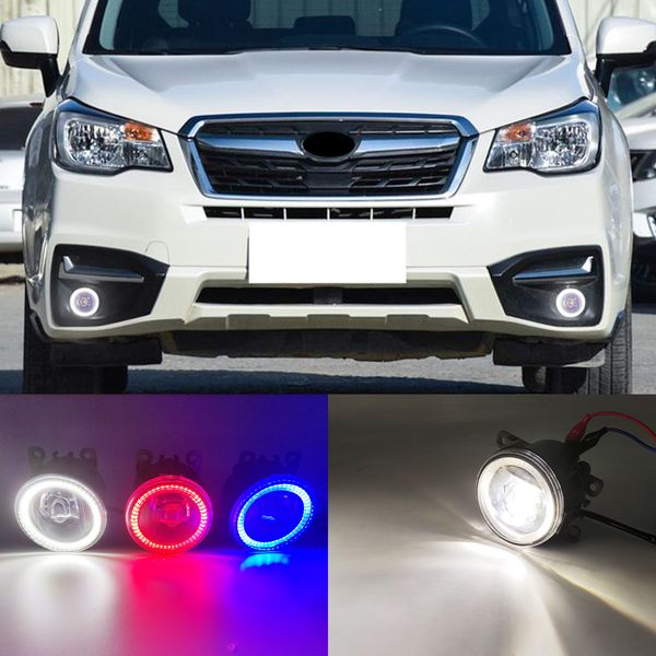 

2 functions auto led drl daytime running light car angel eyes fog lamp foglight for subaru forester 2013-2018