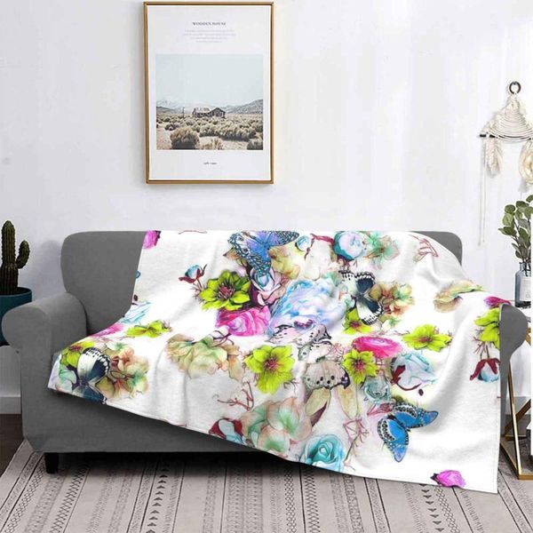 

blankets dream garden air conditioning blanket soft warm light thin flower floral colorful dreamy artistic rose peony romantic