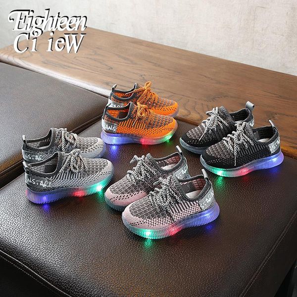 

athletic & outdoor size 21-30 kids shoes for glowing mesh children boys luminous sneakers light up breakable soft bottom, Black
