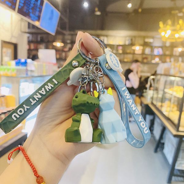 

2021 fashion keychain korean cartoon geometric section pendant creative cute pink bear keychain resin bag accessories, Silver