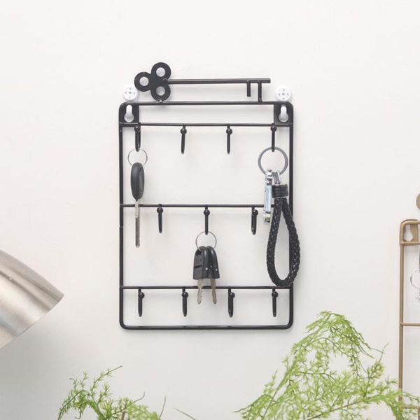 

hooks & rails wall mounted key hook three layer wrought iron storage bracket for storing coats hats towels home decoration ts1