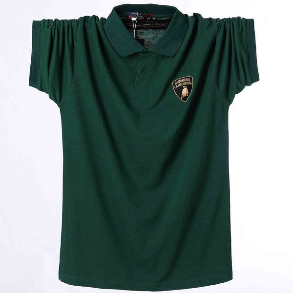 

men's t-shirt summer polo claic solid cotton large size caual fahion outwear clothing tee 6xl r1pf, White;black