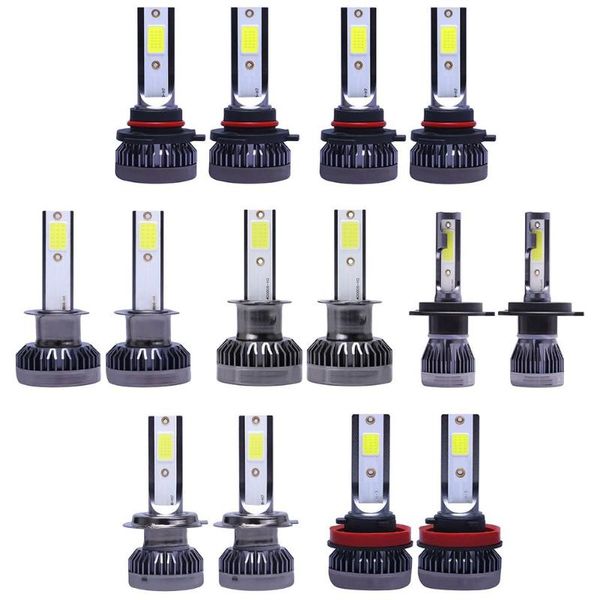 

car headlights 2pcs led headlight light bulbs 72w 12000lm 8000k cob auto quakeproof low voltage protection dissipate heat headlamp