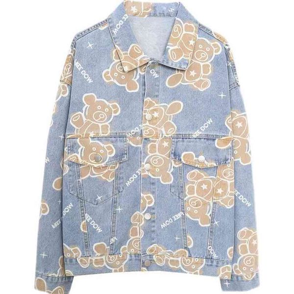 

fashion denim jacket women spring autumn korean casual long sleeves lapel outerwear thin loose slim coat female lr1352 210531, Black;brown