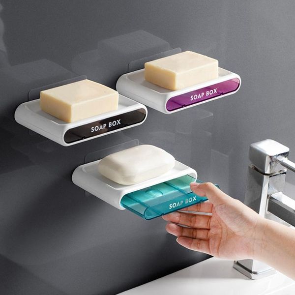 

soap dishes drawer wall-mounted drain rack for kitchen bathroom no drilling storage box prevent stagnant water