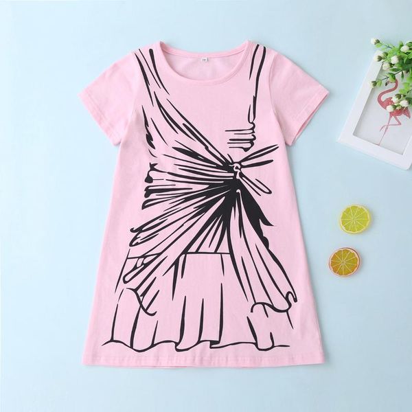 

kids baby girls fashion short sleeve print dress children girls stylish dress for daily wear, Red;yellow