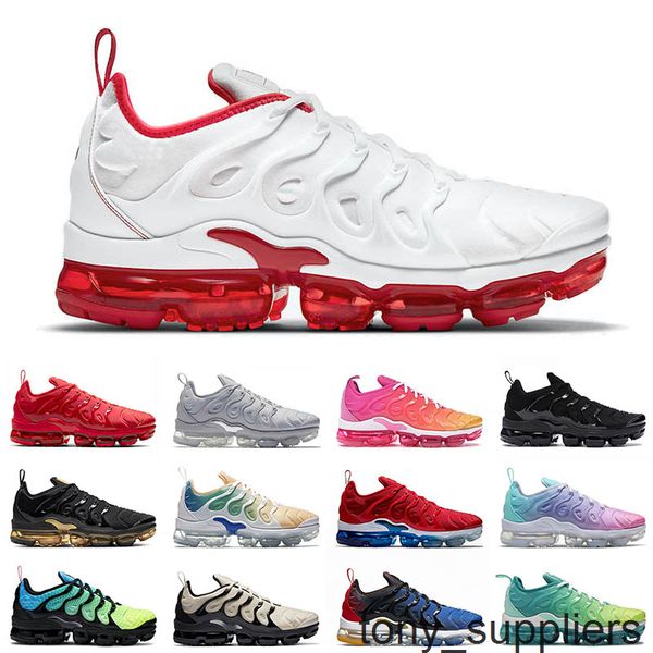 

vapurmax plus tn 2021 mens women running shoes white red triple black summer sunset light bone aurora green tns trainers sneakerss 36-47