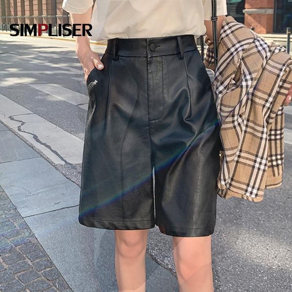 

women's pants & capris winter pu leather women high street loose fashion wide leg trousers knee length punk 2021 plus size 5xl, Black;white