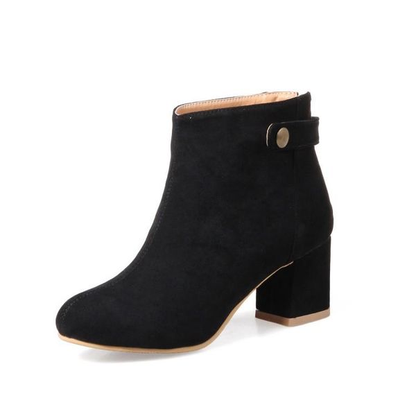 

boots big size simple short women shoes ankle for ladies woman winter, Black