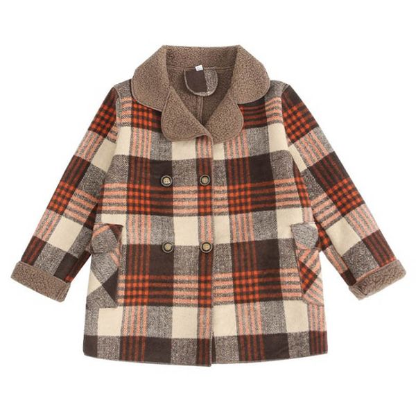 

girls woolen overcoat kids coat baby outfits children outwear clothes wear autumn winter childrens clothing wool coats warm thick b9158, Blue;gray