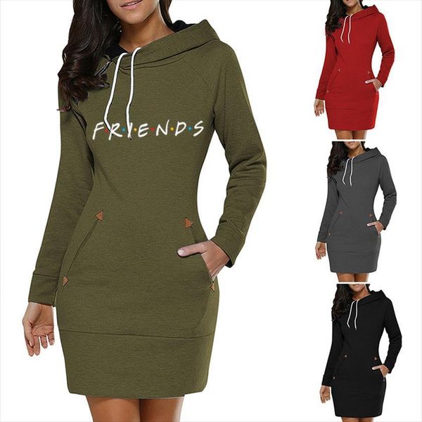 

autumn hoodie dress sweatshirt womens tracksuits suit long casual sleeve pocket pullovers for clothing s 5xl, Gray