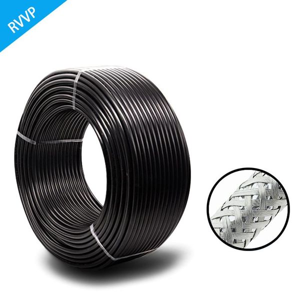 

other lighting accessories 1meter rvvp tinned copper cable 26/24 awg 12/14/16cores shielded control signal wire black insulated pvc audio