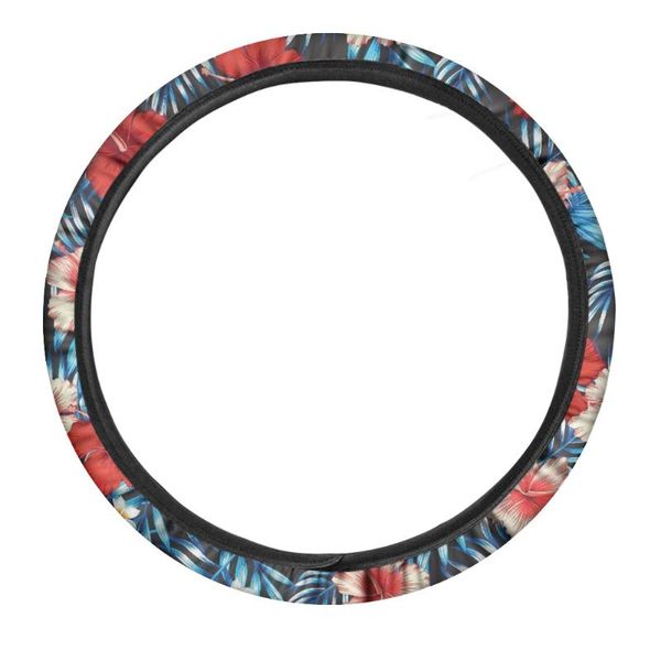 

steering wheel covers women sturdy car protector casual flower printed interior accessories auto steering-wheel 2021