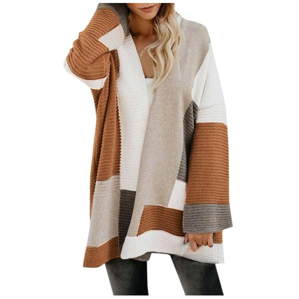 

women's jackets women autumn casual fashion long sleeve loose coat cardigan blouse outerwear for chaqueta mujer, Black;brown