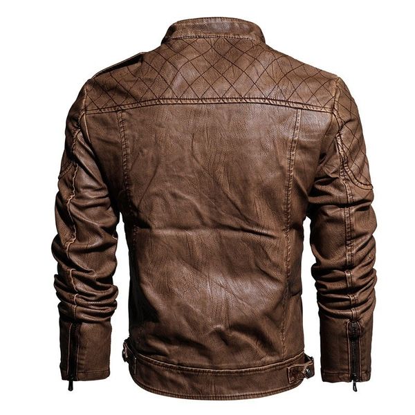 

men's motorcycle bomber male 4xl leather jacket ysup, Black