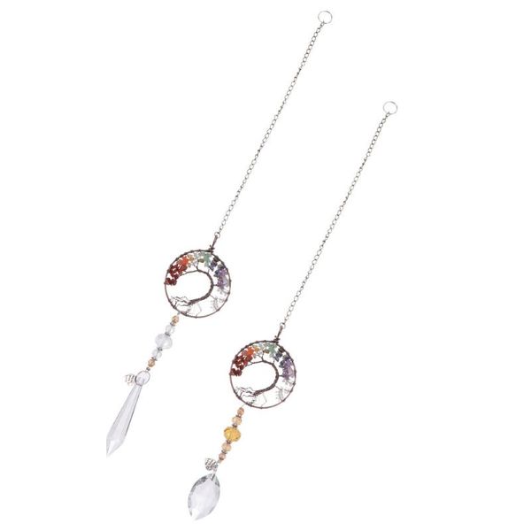 

2pcs crystal tree pendant decorative glass hanging decor for house garden